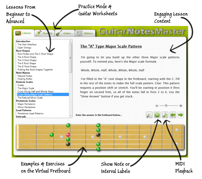 Guitar Notes Master Interface